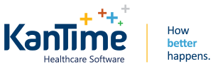 KanTime Healthcare Software logo with the slogan 'How better happens' and colorful cross icons above the text.