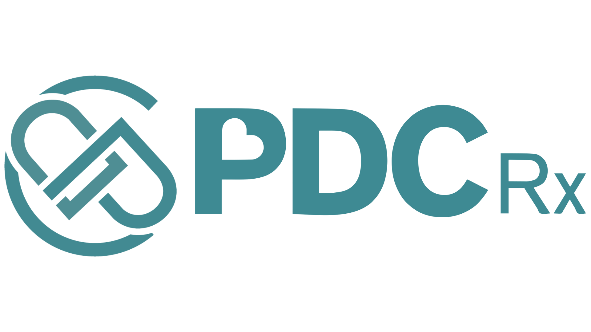 PDCRx logo: teal circular emblem on the left with the text PDCRx on the right.