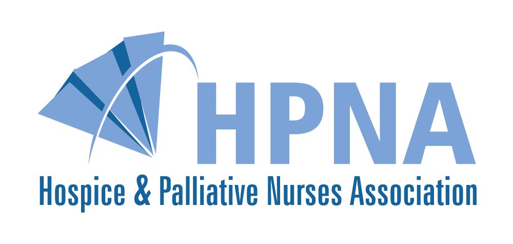 HPNA logo: blue fan-shaped symbol next to the letters HPNA and the words Hospice & Palliative Nurses Association